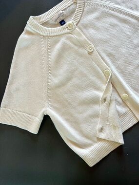 Universal Thread Cream Short Sleeve Button Cardigan 100% Cotton Size Medium NEW